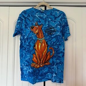 Rare Vintage 1990s Blue Water Tie Dye Scooby Doo T-Shirt 90s Y2K Gatlinburg TN